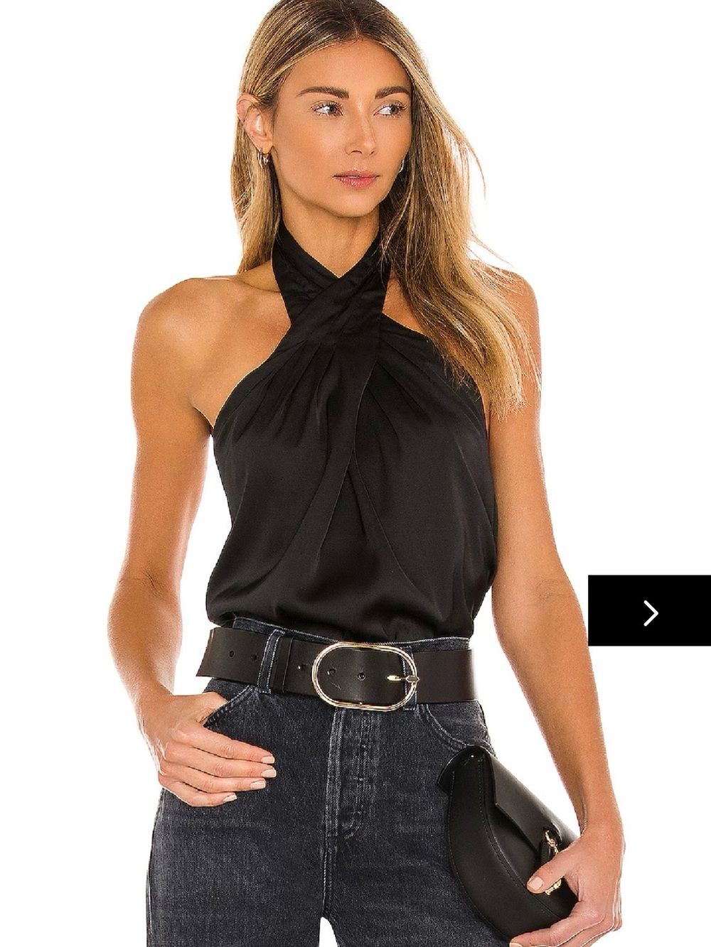 Superdown Amerie Pleated Halter top